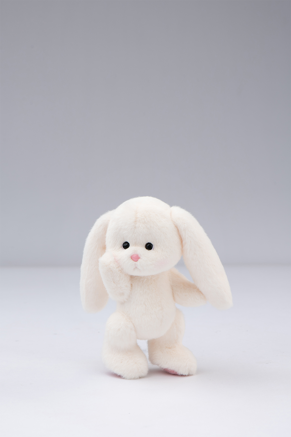 リナ ポケットシリーズ - ピンクチェリードレスのうさぎ (ホワイト) (15CM)