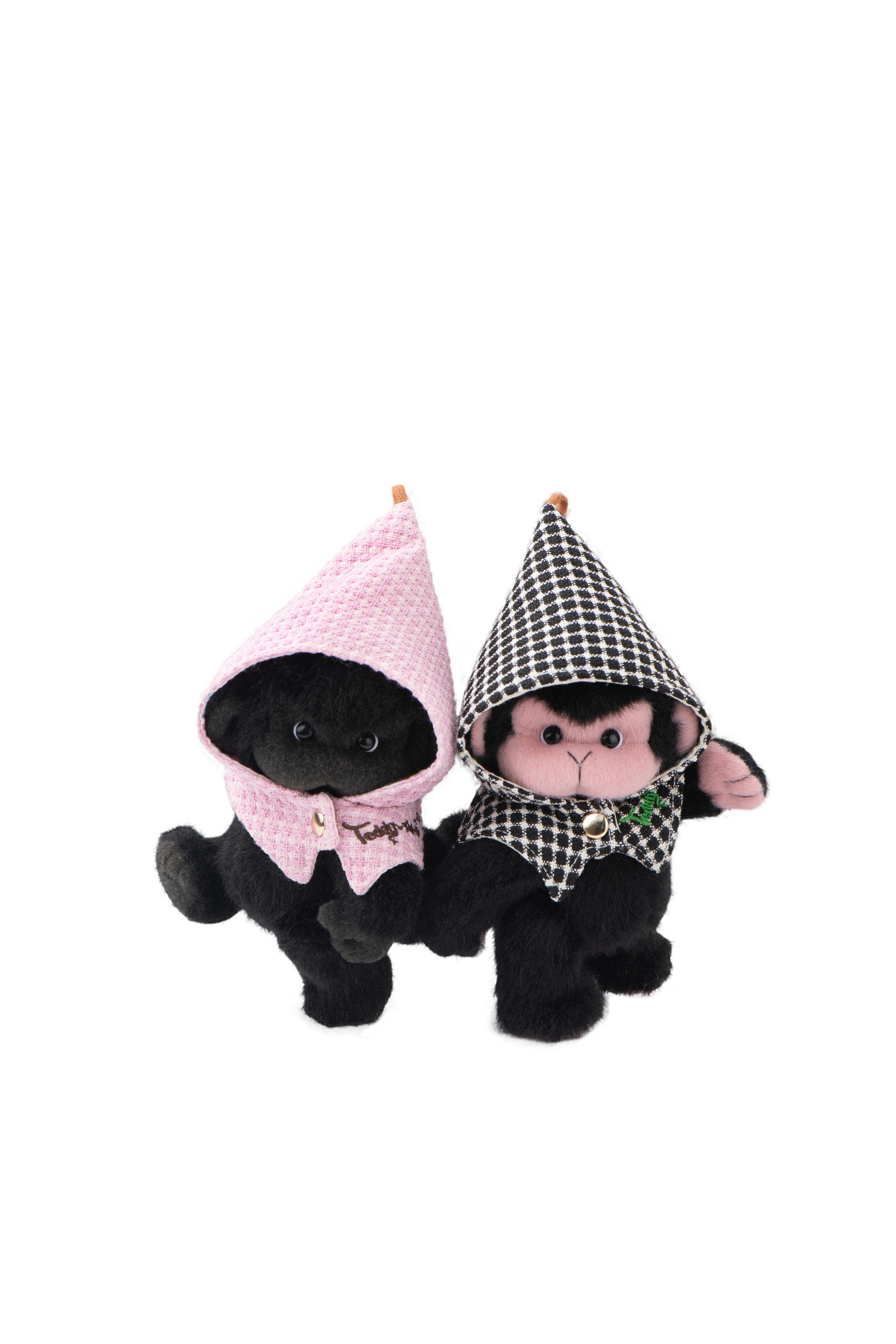 リナポケットシリーズ - リナモンキー ピンクの顔 黒白マント(12cm)