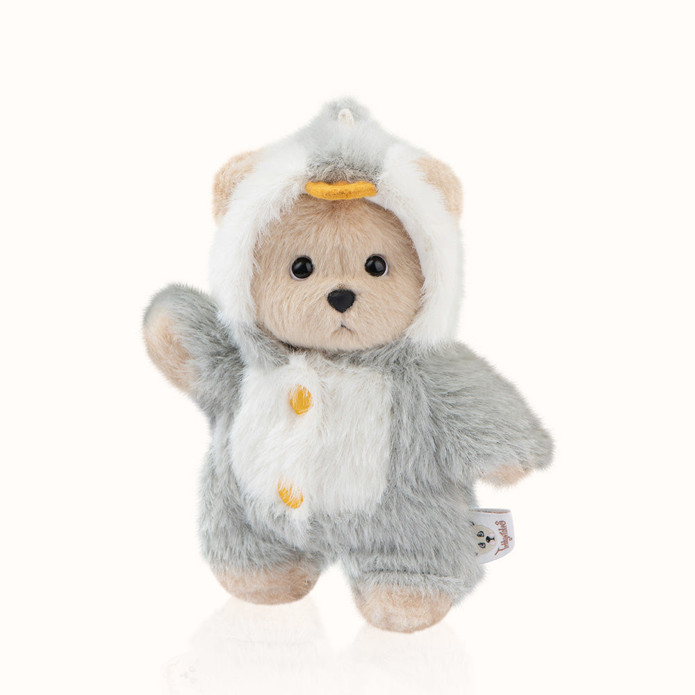キーホルダー・キーリング teddytales Lena Bear Penguin Jumpsuit Keyring Milk Tea 69267 Keyrings-Bear Penguin Milk Tea (15cm) – TeddyTales