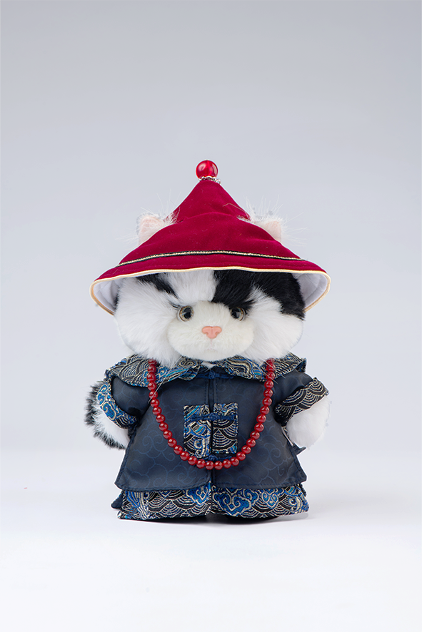 リナ・ミャオ・オビオ 刺繍ローブ&孔雀の羽根飾り(20cm)