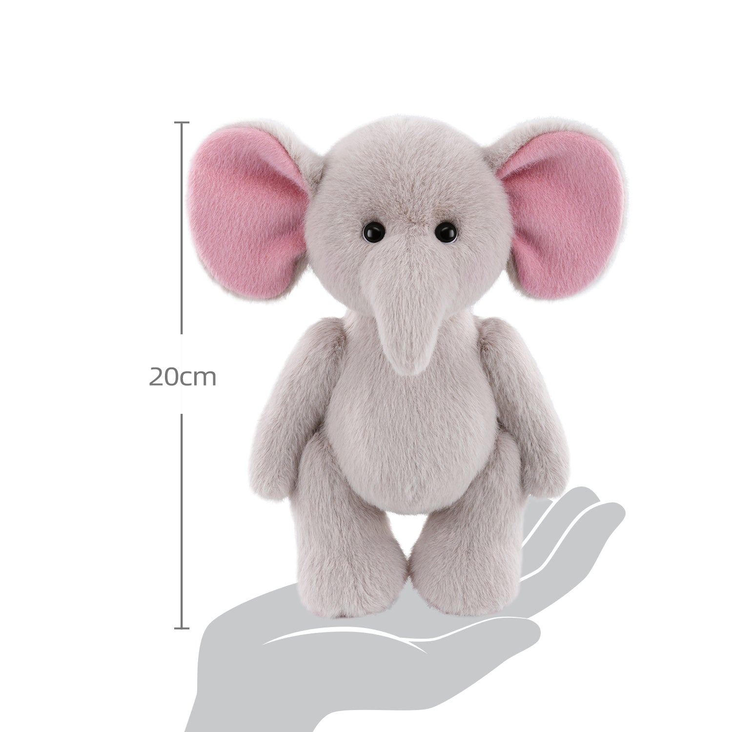 Small Elephant With Pink Ears (20cm)