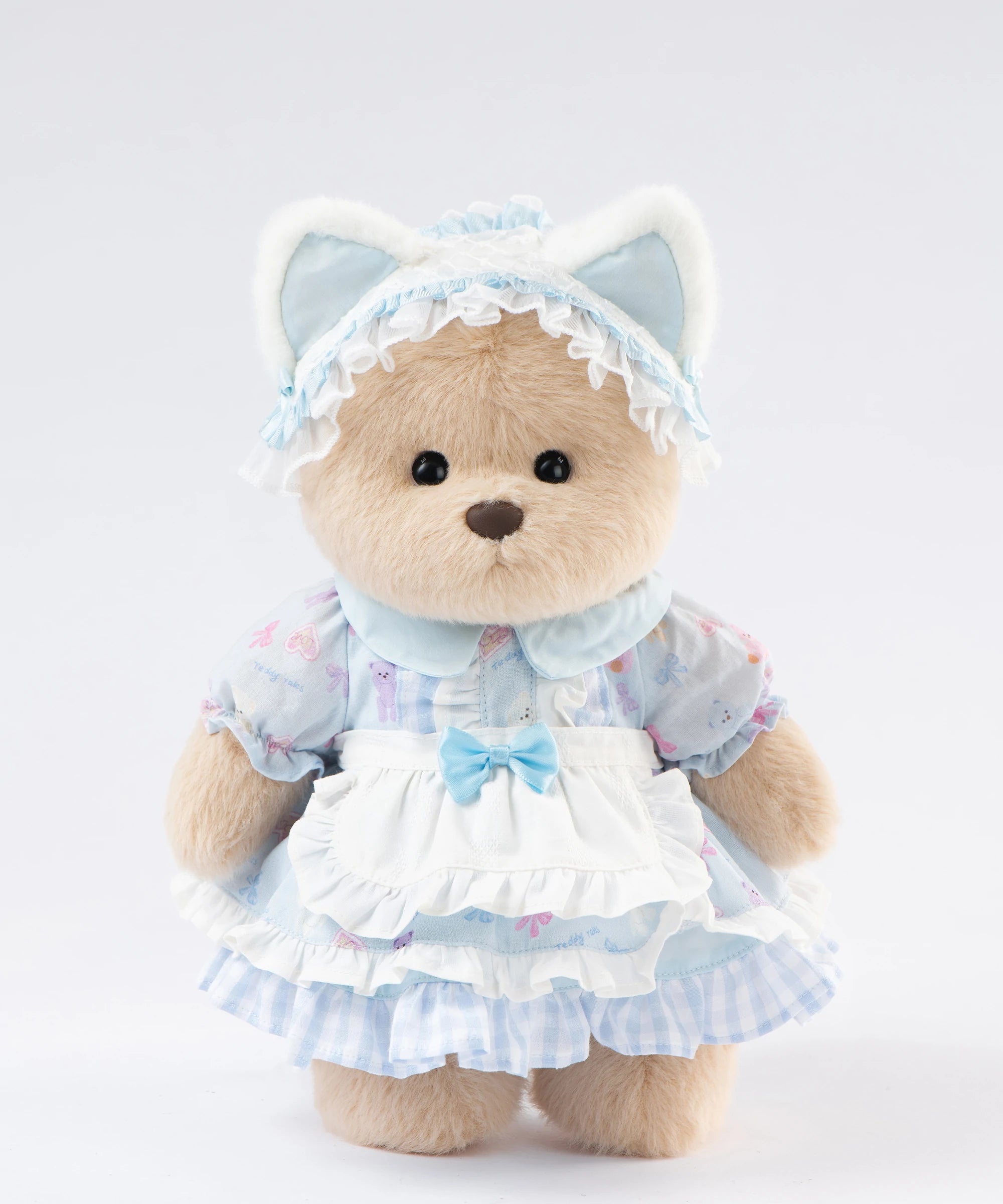 Blossom Collection-Blue Orchid Cat Ear Headband Dress Set-M(30cm)