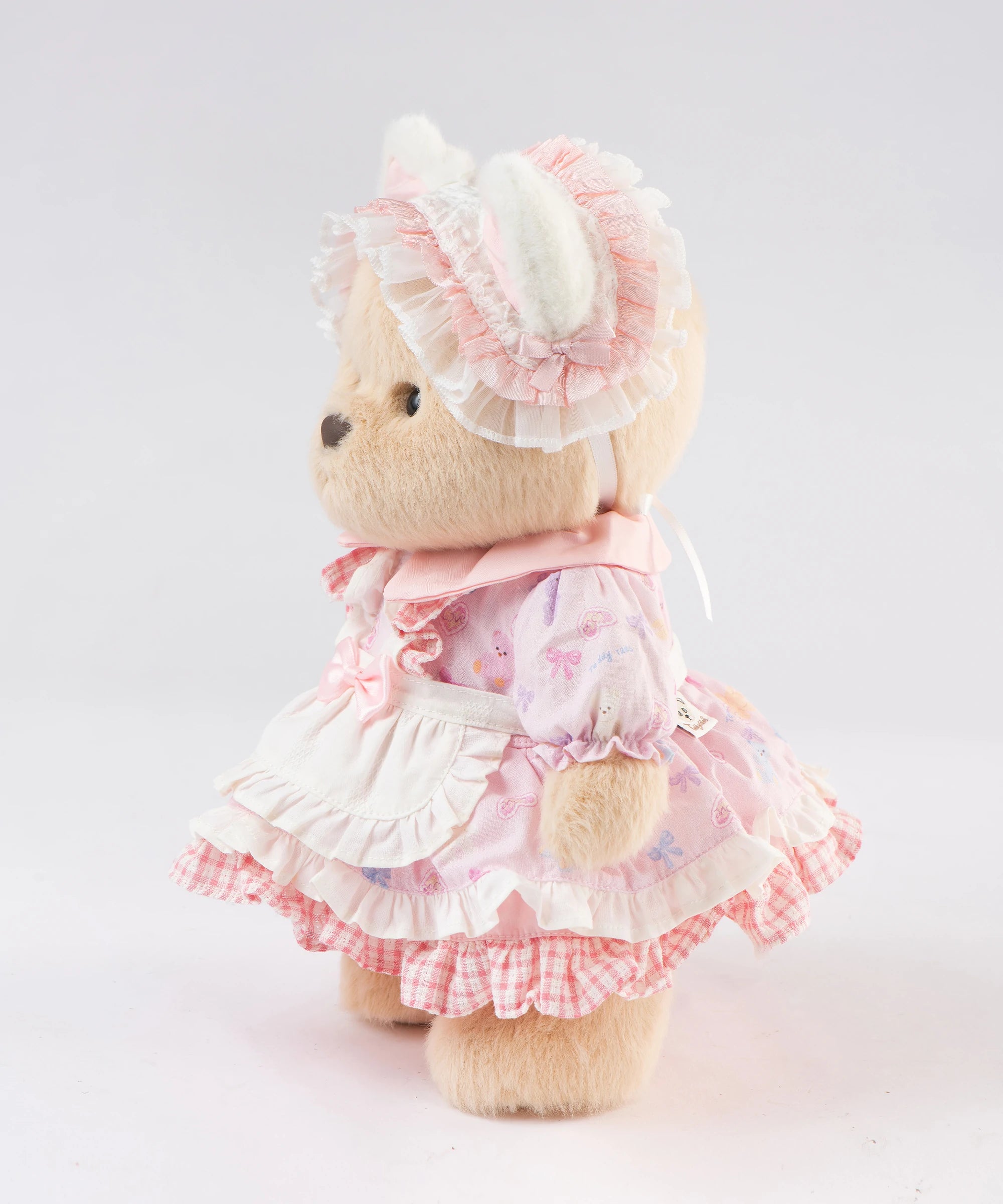 Blossom Collection-Pink Tulip Cat Ear Headband Dress Set-M(30cm)