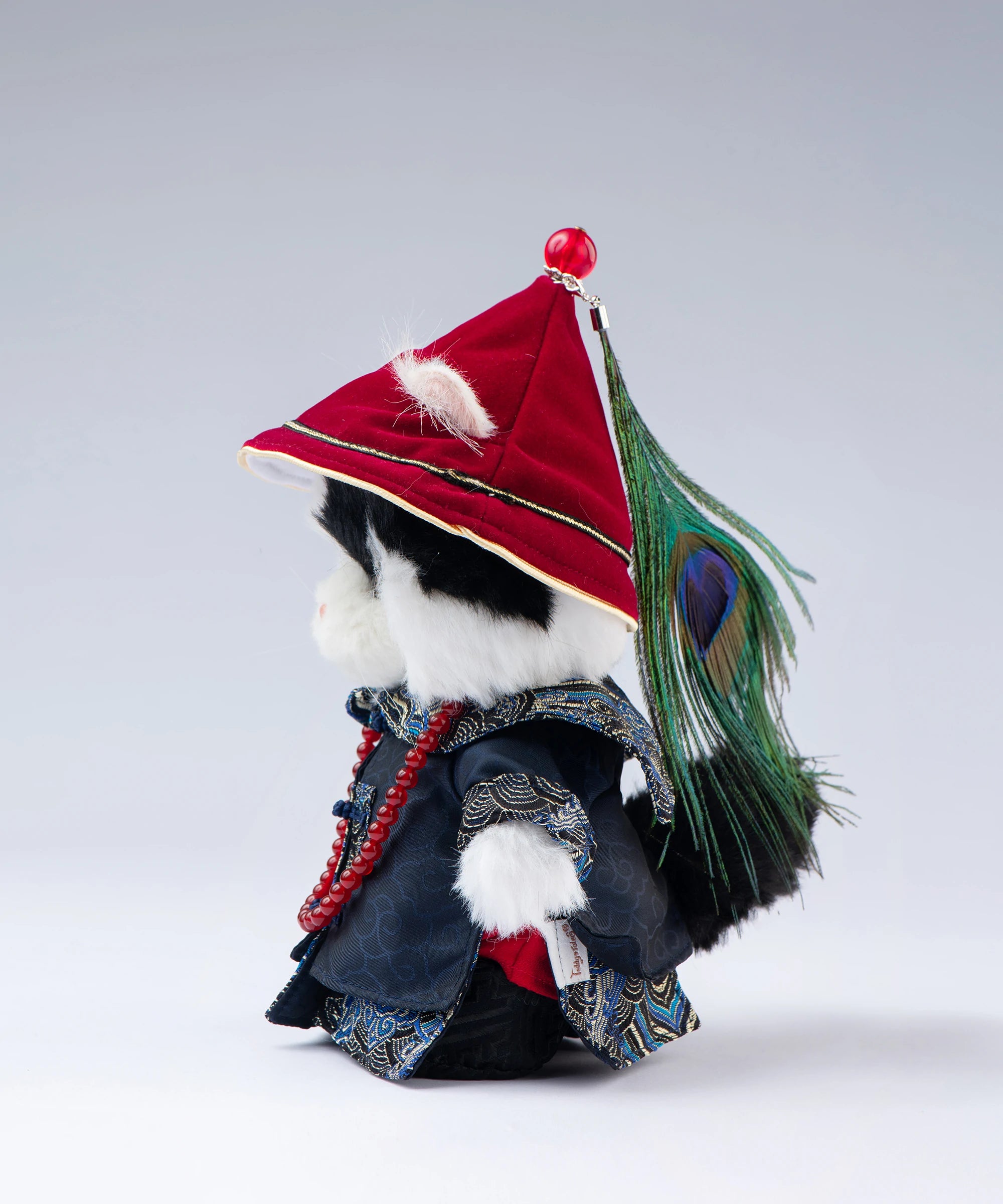 Lina Meow-Obio with Embroidered Robe & Peacock Plume-S(20cm)