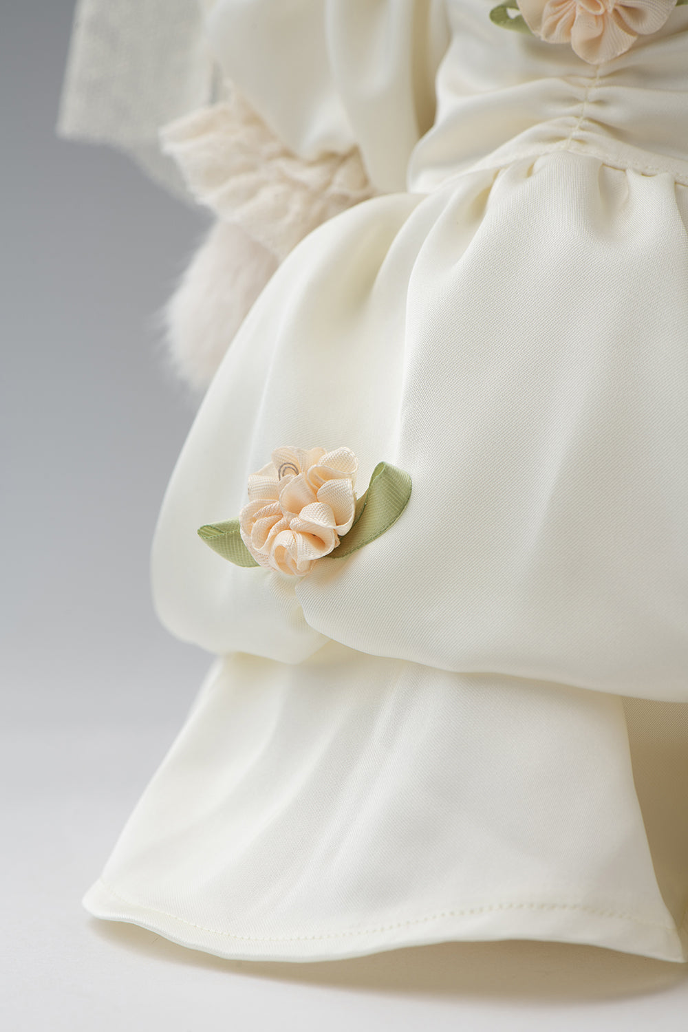 リナベア ラブストーリー ベアクリーム 花嫁ドレス(30cm)