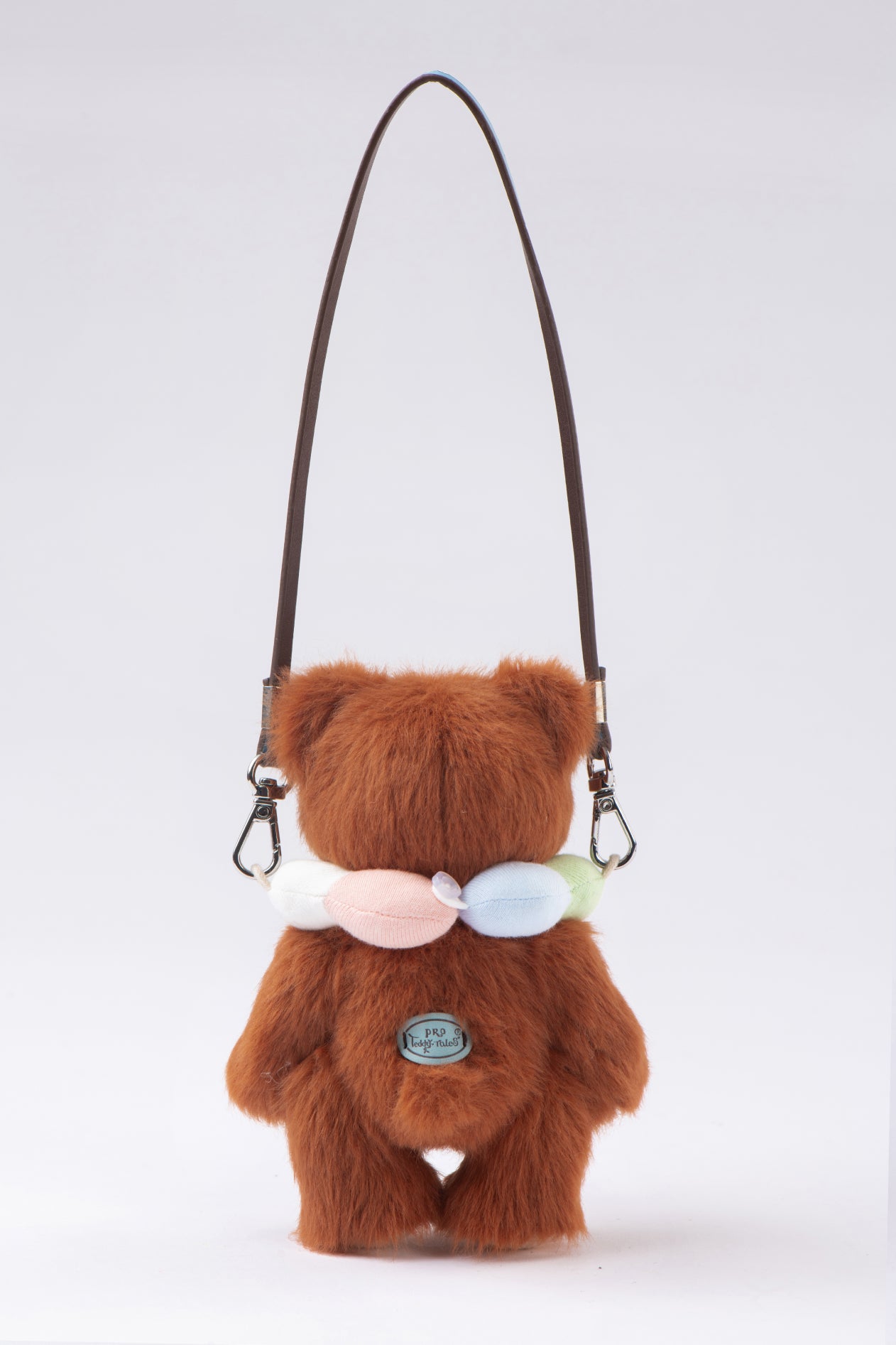 リナベアポケットシリーズ - レインボーフラワーベア カラー付きチェストナット (15cm)