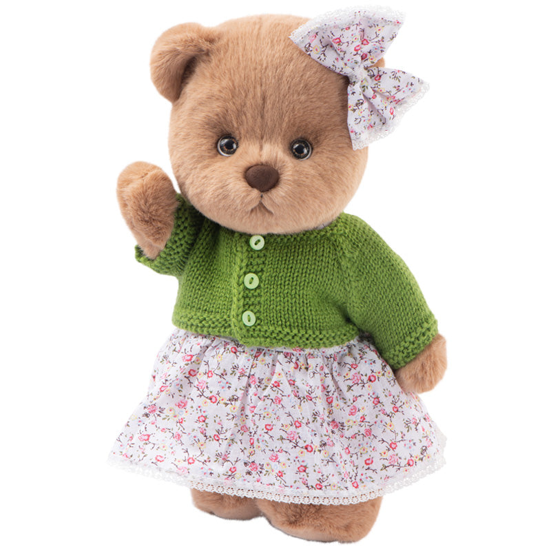 Female teddy bear say hello