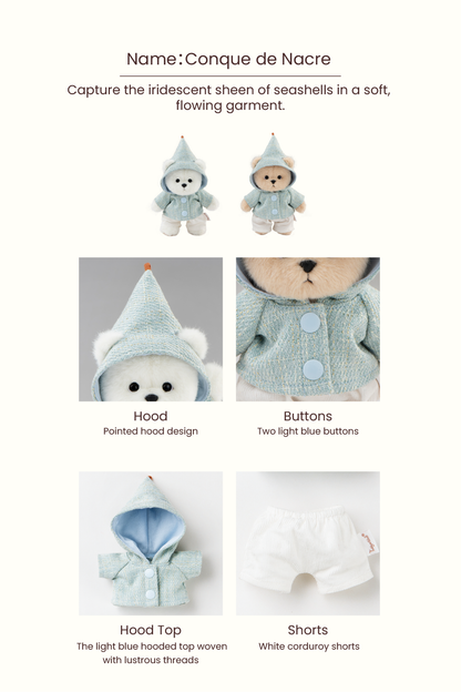 Lina Bear Pocket Series - La Côte de Lina Pearl Light Blue Suit (15CM)