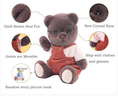 TeddyTales-PRO Story Series Kurzhaar-Plüsch-Teddybär-Filka (30 cm) 