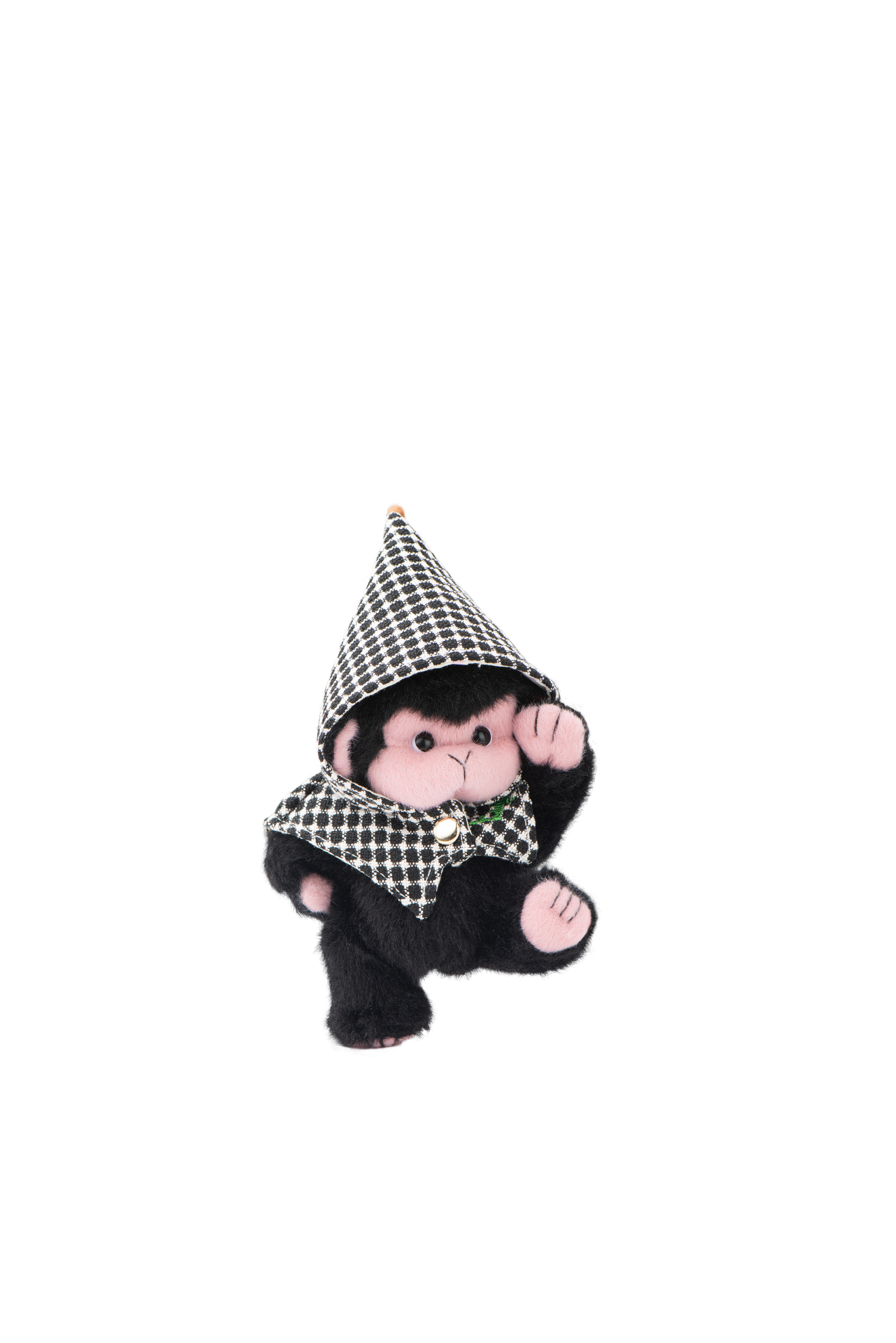 Lina Monkey in Pink Face with Black & White Cloak(12cm)
