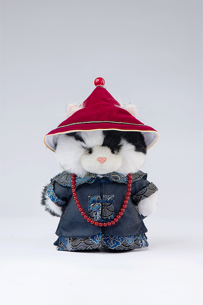 Lina Meow Obio with Embroidered Robe & Peacock Plume(20cm)