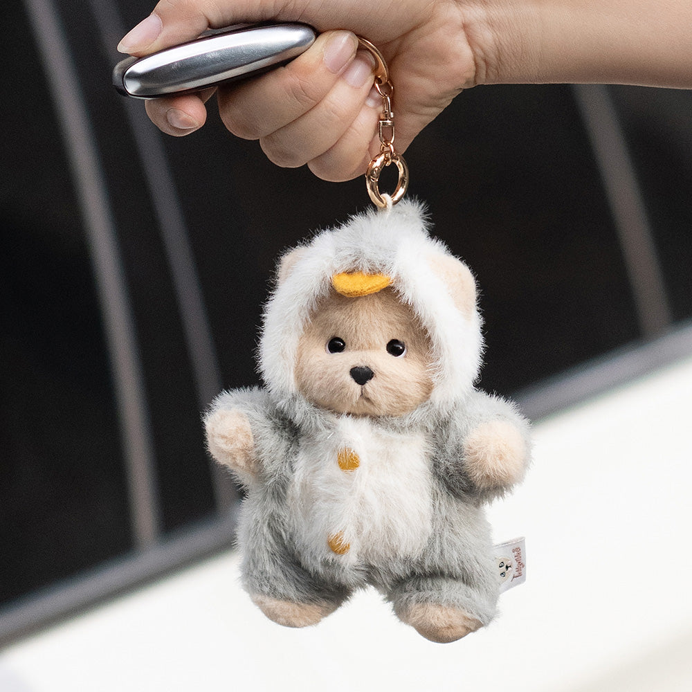 キーホルダー・キーリング teddytales Lena Bear blue raincoat key ring milk tea 6926798 Keyrings Bears (12-15cm) – TeddyTales