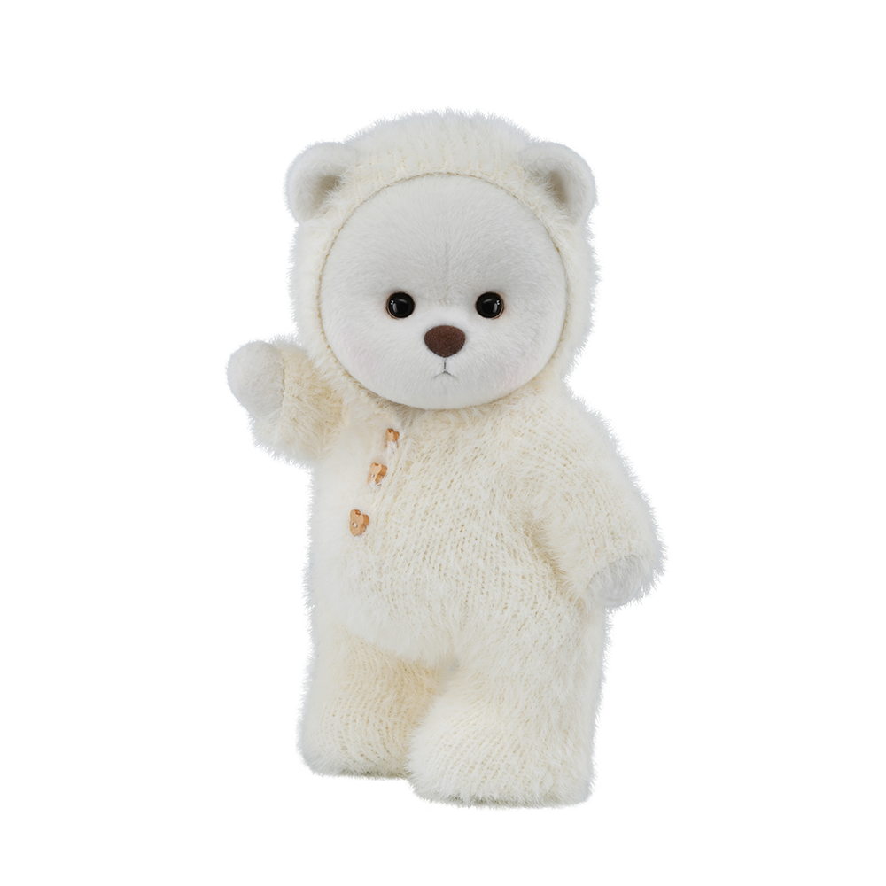 Cremefarbener Jumpsuit mit Teddybär