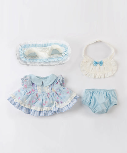 Blossom Collection-Blue Orchid Cat Ear Headband Dress Set-M(30cm)