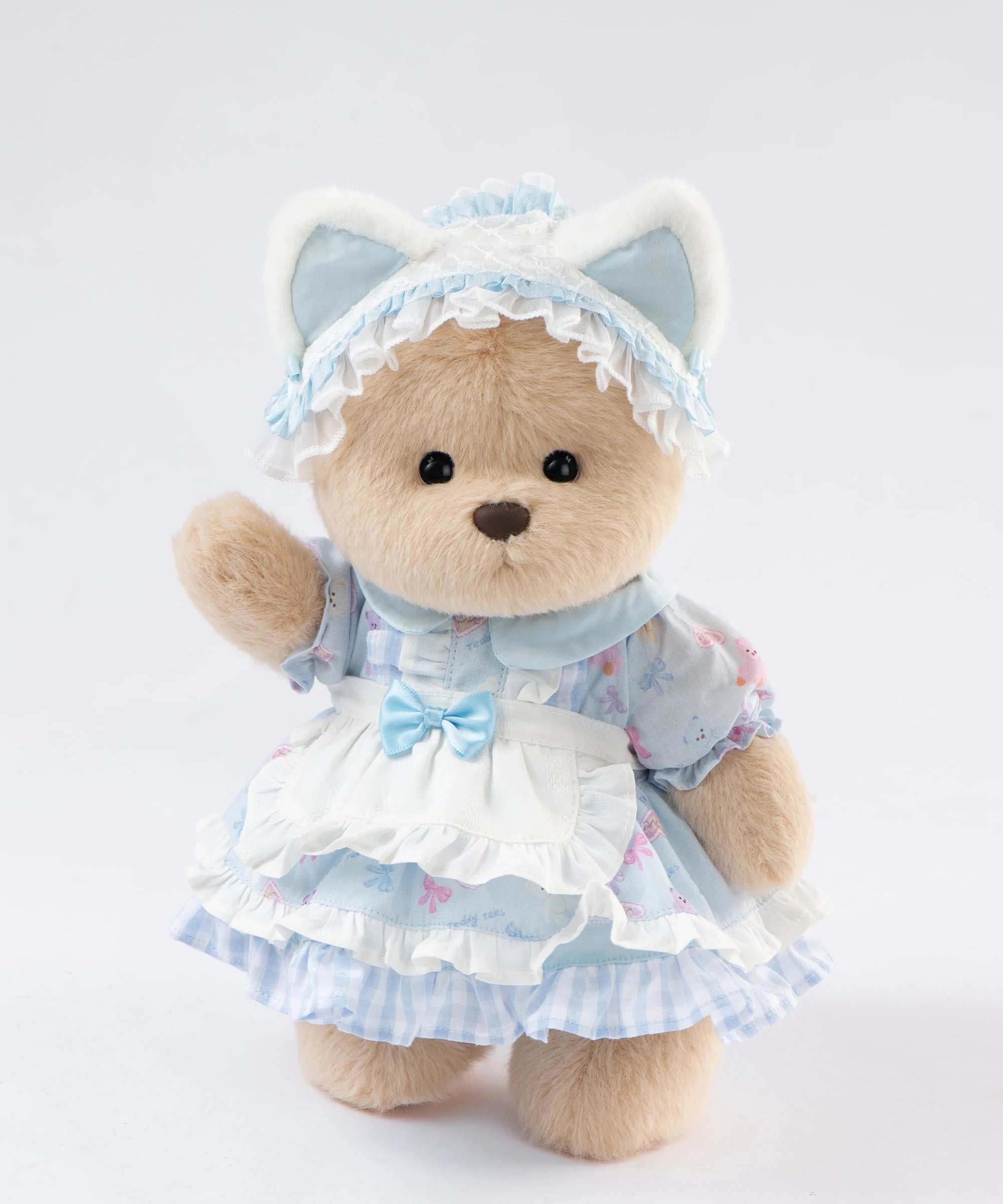 Blossom Collection-Blue Orchid Cat Ear Headband Dress Set-M(30cm)