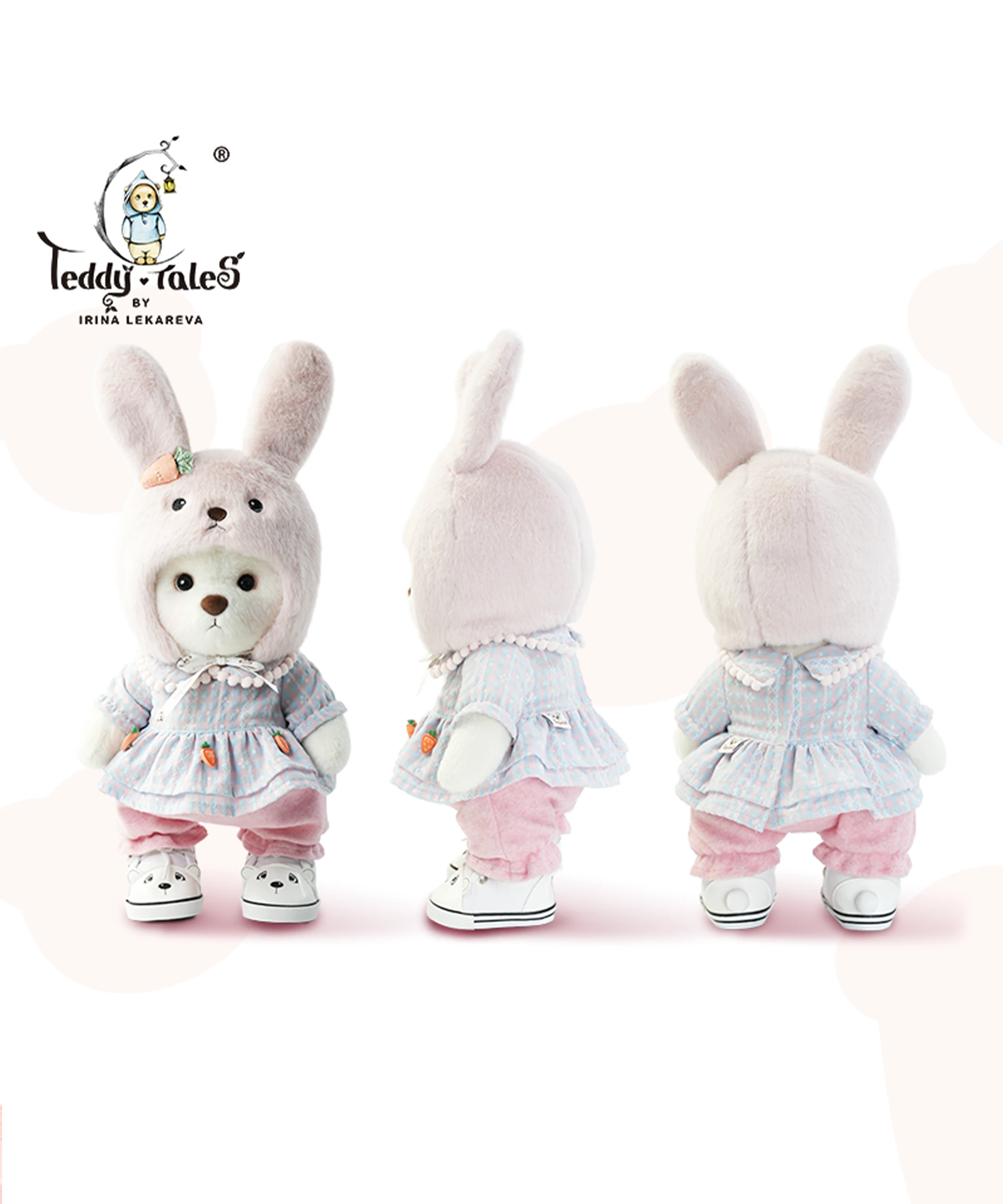 Blossom Collection-Lotus Pink Bunny Hood Dress Set-M(30cm)