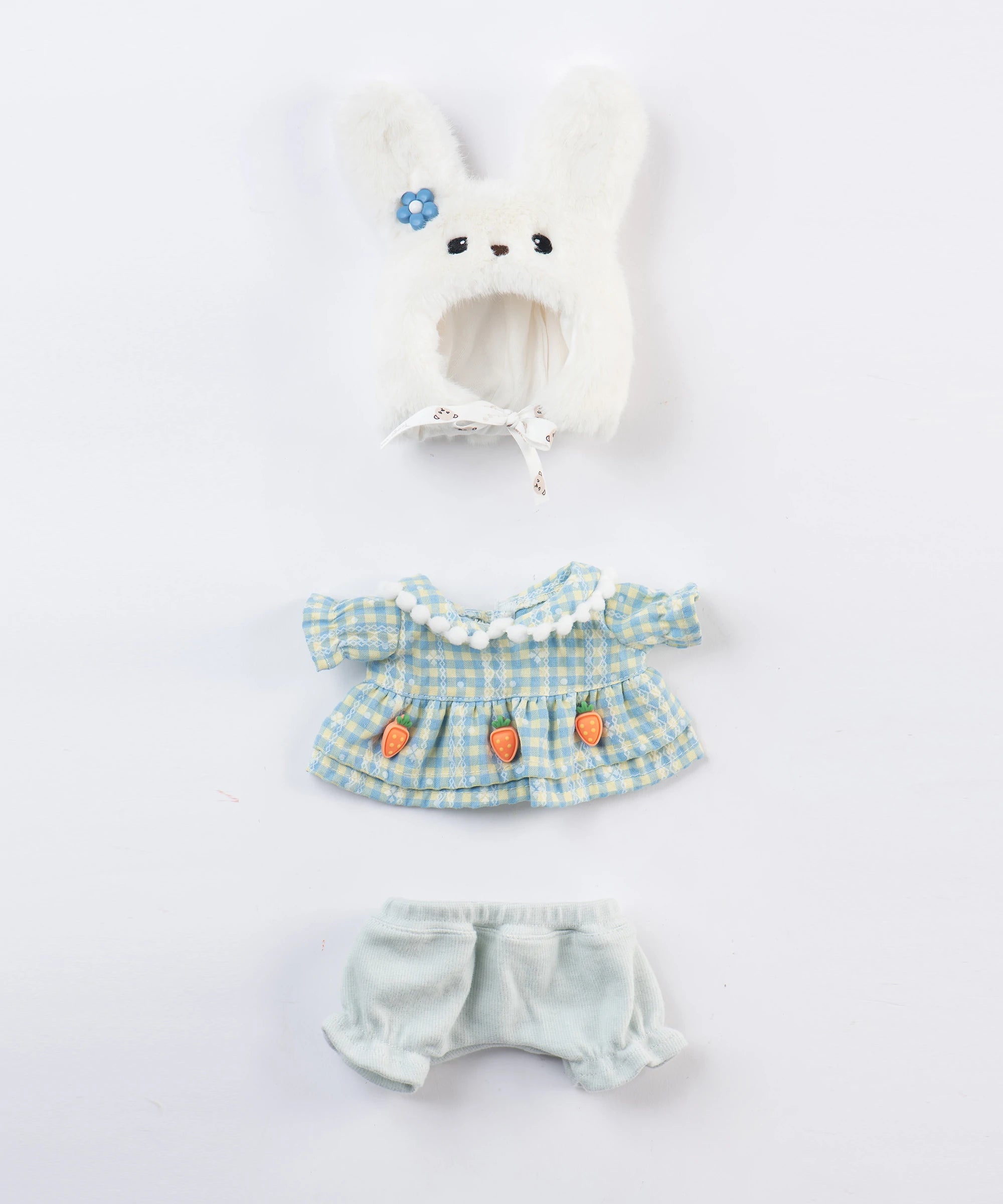 Blossom Collection-Pear Blossom Bunny Hood Dress Set-S(20cm)