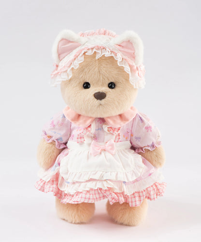Blossom Collection-Pink Tulip Cat Ear Headband Dress Set-M(30cm)