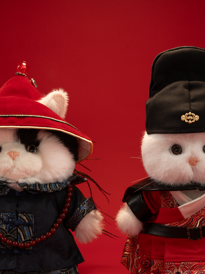 Lina Meow Obio with Embroidered Robe & Peacock Plume(20cm)