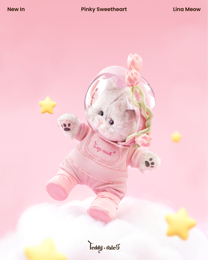 Lina Meow Pinky Sweetheart with Tulip Astronaut Outfit (25-32CM)