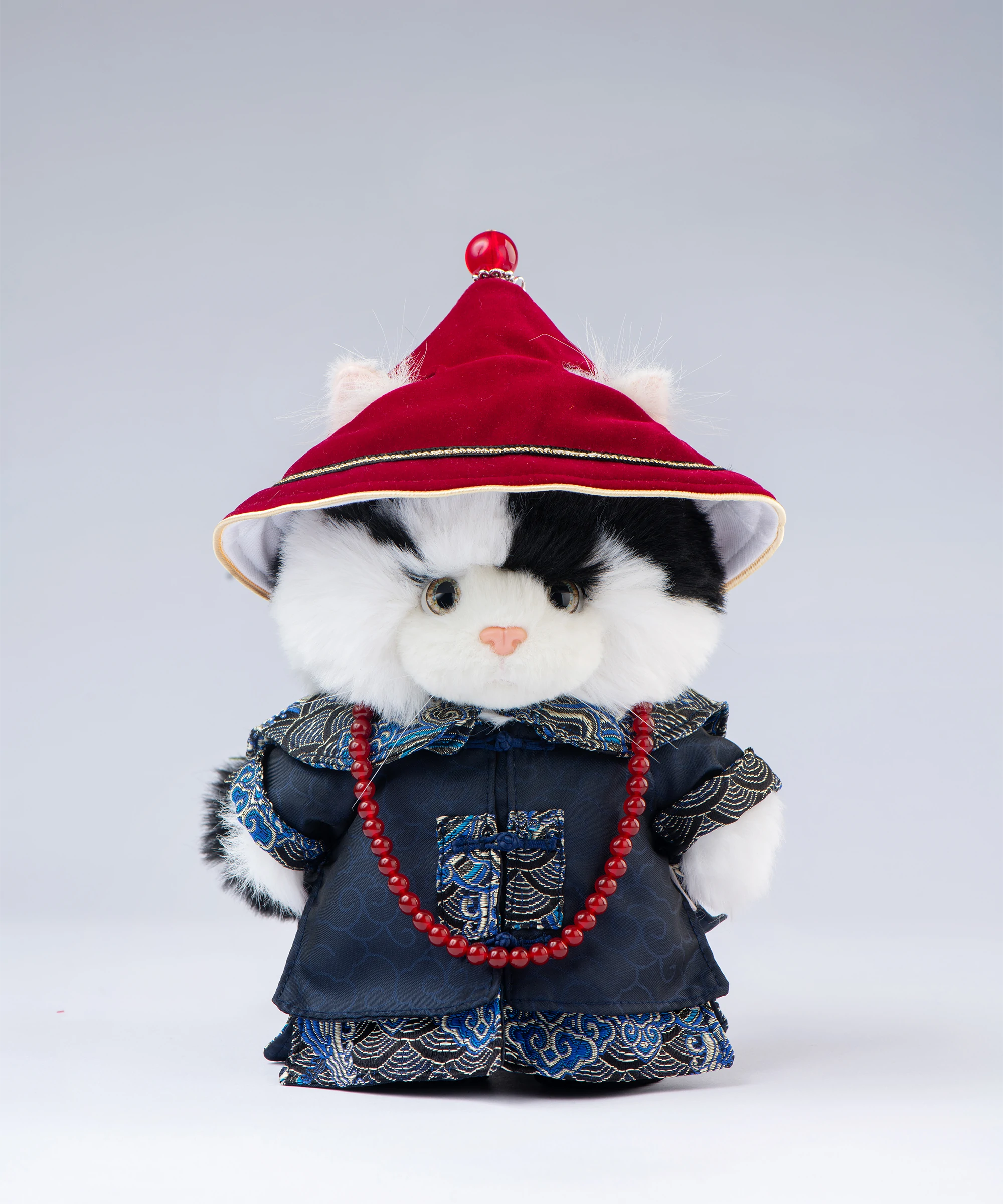 Lina Meow-Obio with Embroidered Robe & Peacock Plume-S(20cm)