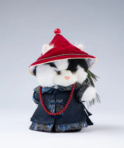 Lina Meow-Obio with Embroidered Robe & Peacock Plume-S(20cm)