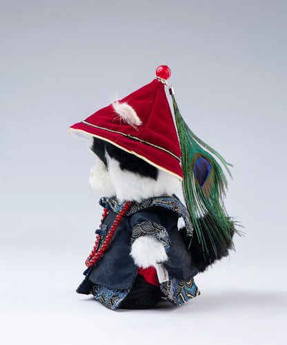 Lina Meow-Obio with Embroidered Robe & Peacock Plume-S(20cm)