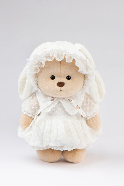 Lina Bear White Lilac Dress with Drop Bunny Ears(30cm)