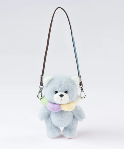 リーナベアぬいぐるみポケットシリーズ - レインボーフラワーピンクベア カラー付 (15cm)