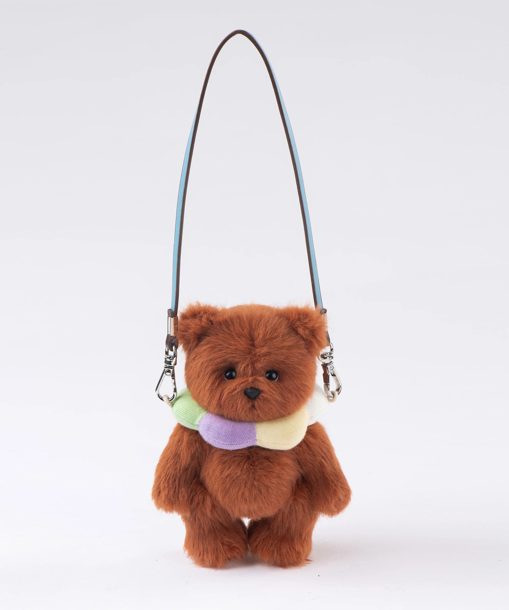 リーナベアぬいぐるみポケットシリーズ - レインボーフラワーピンクベア カラー付 (15cm)