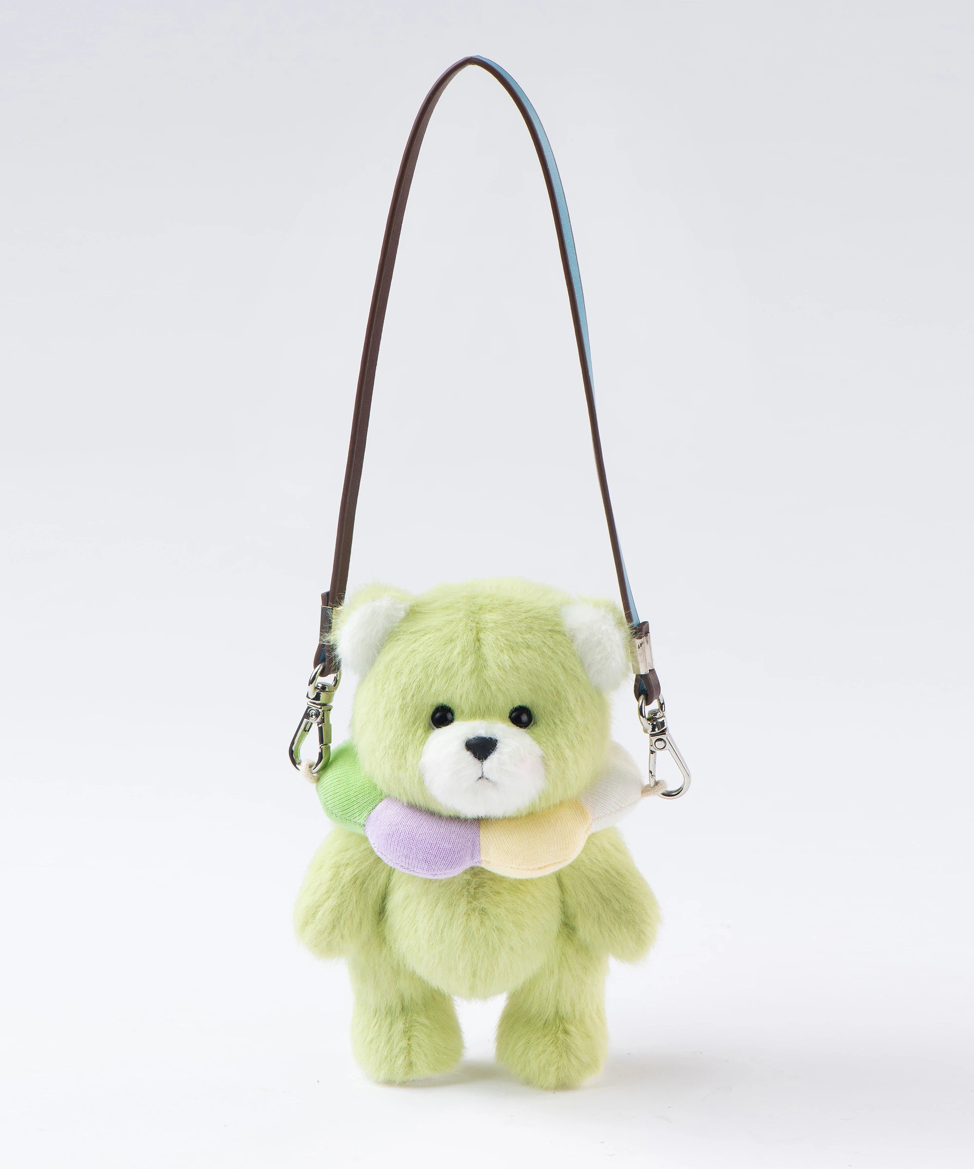リーナベアぬいぐるみポケットシリーズ - レインボーフラワーピンクベア カラー付 (15cm)