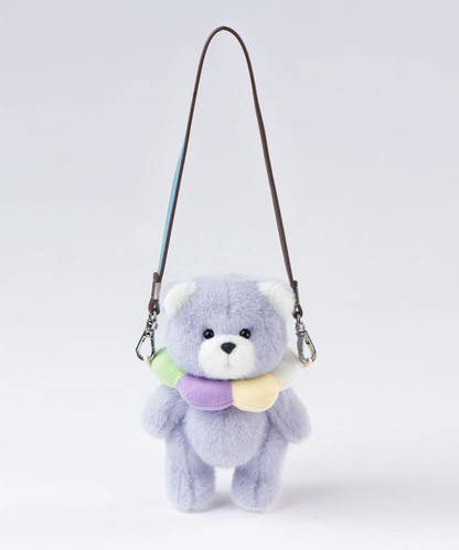 リーナベアぬいぐるみポケットシリーズ - レインボーフラワーピンクベア カラー付 (15cm)