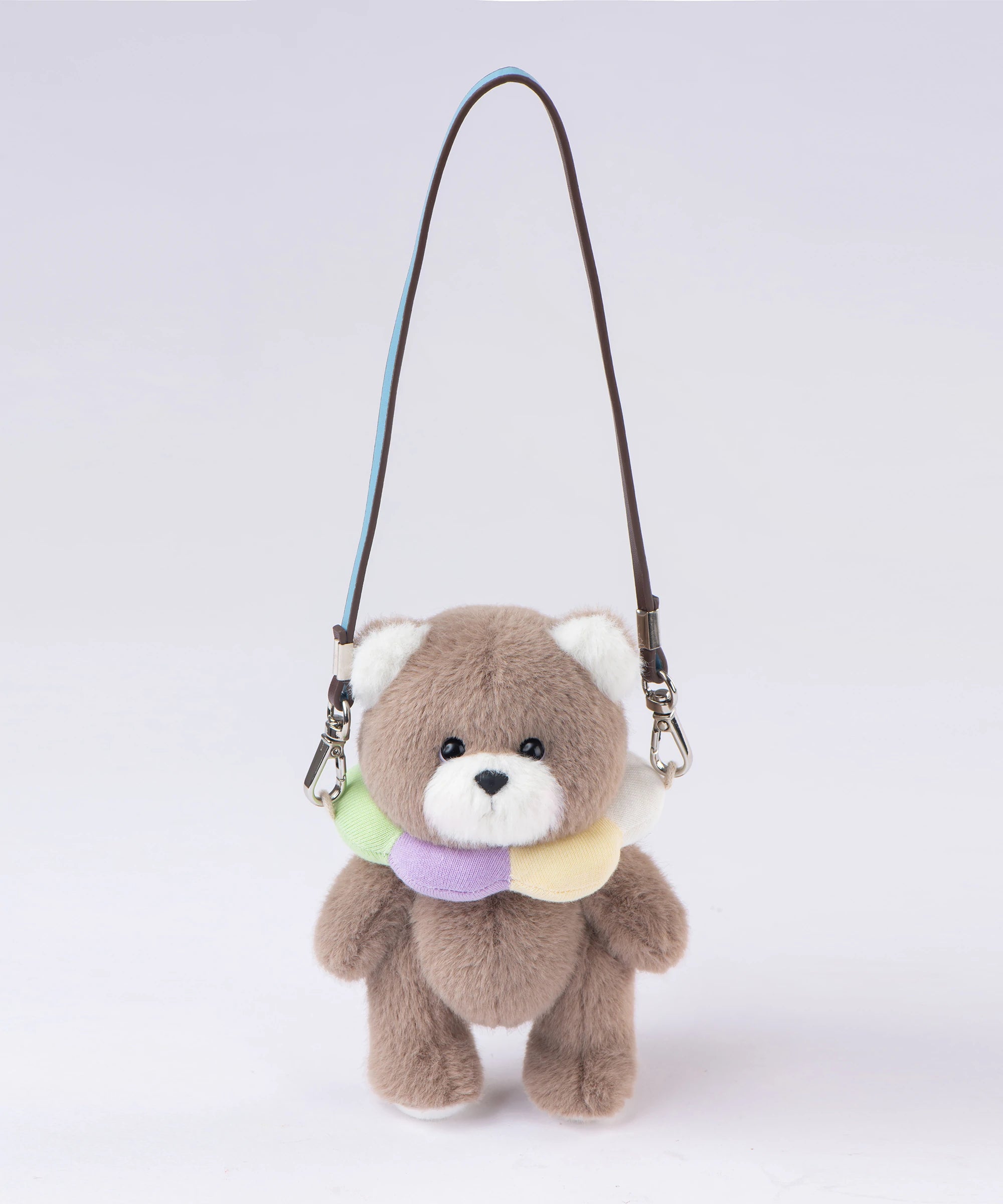 リーナベアぬいぐるみポケットシリーズ - レインボーフラワーピンクベア カラー付 (15cm)