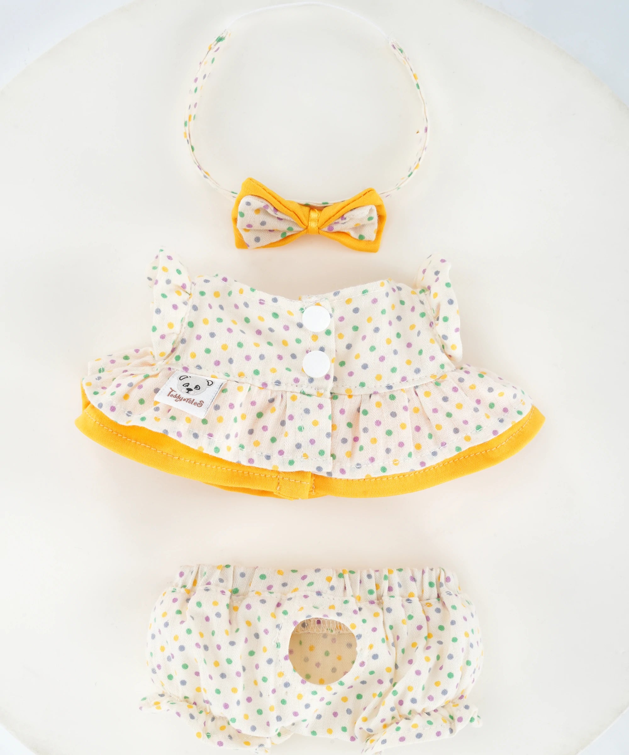 Summer Daisy Orange Polka Dot Outfit Set-S(20cm)
