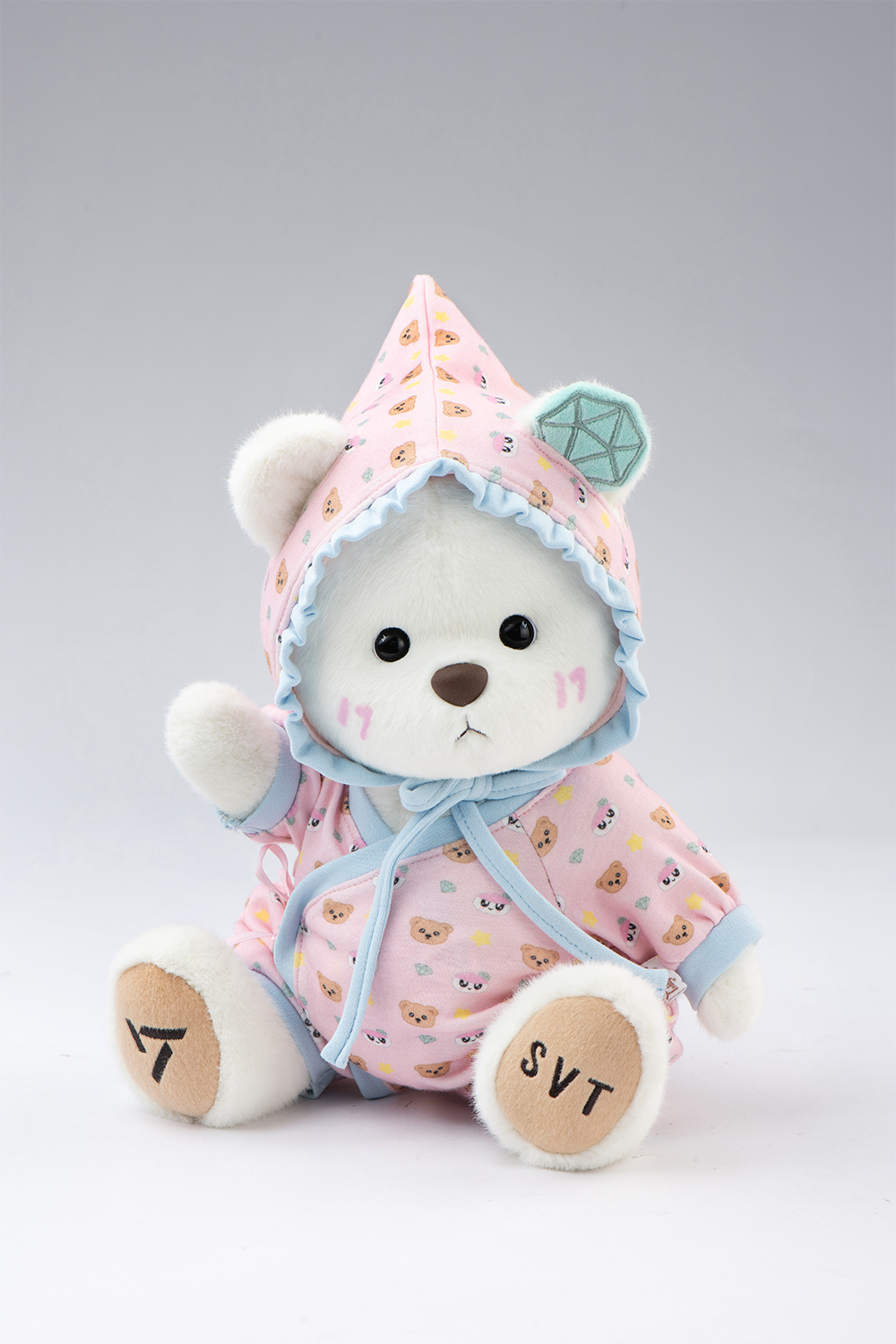 TeddyTales × Seventeen BongBong Bear with Pink Babysuit(30cm)