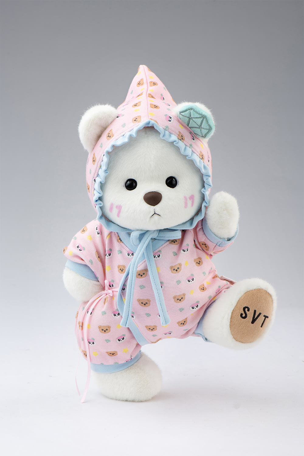 TeddyTales × Seventeen BongBong Bear with Pink Babysuit(30cm)
