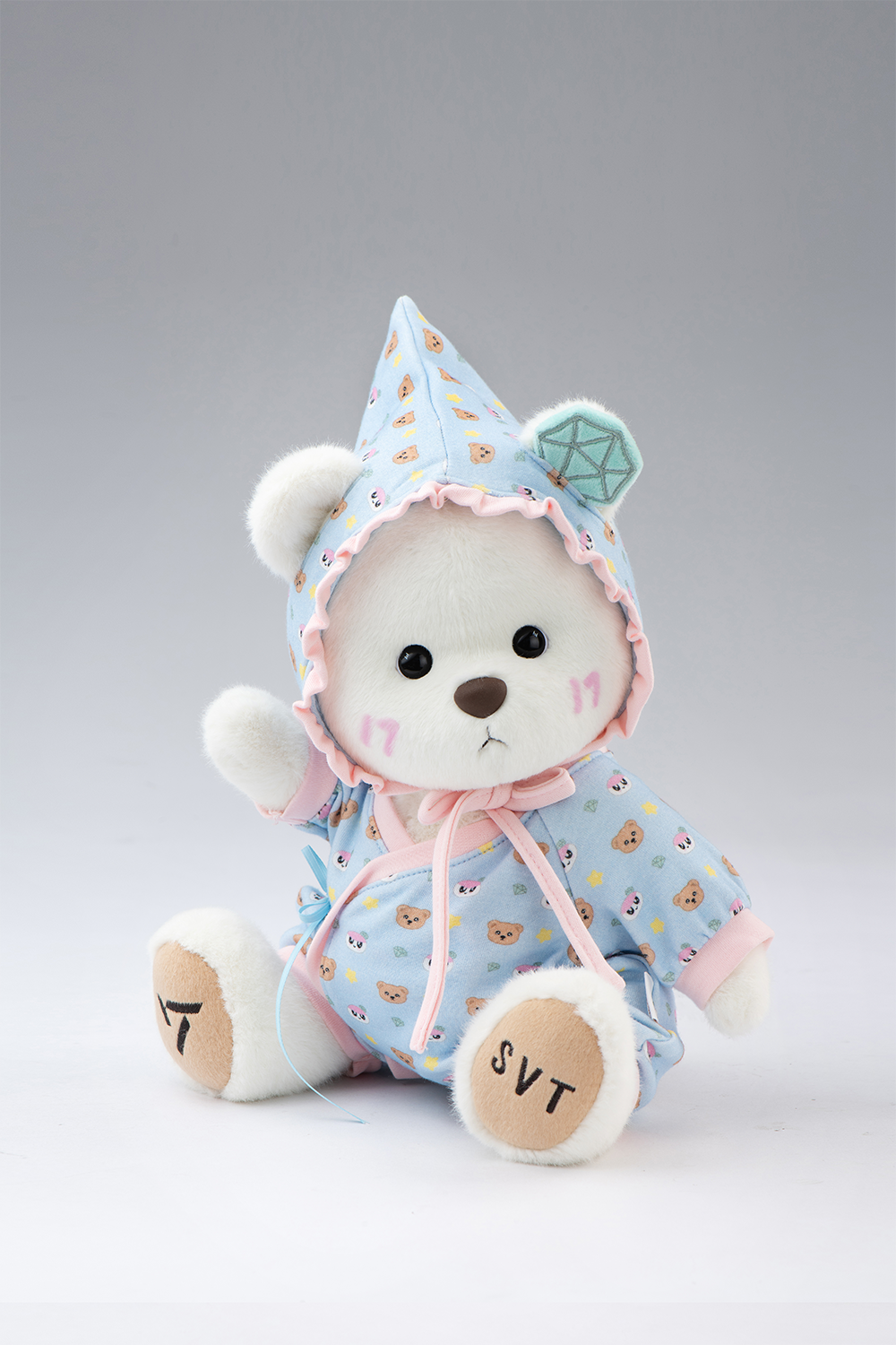 TeddyTales × Seventeen BongBong Bear with Blue Babysuit(30cm)