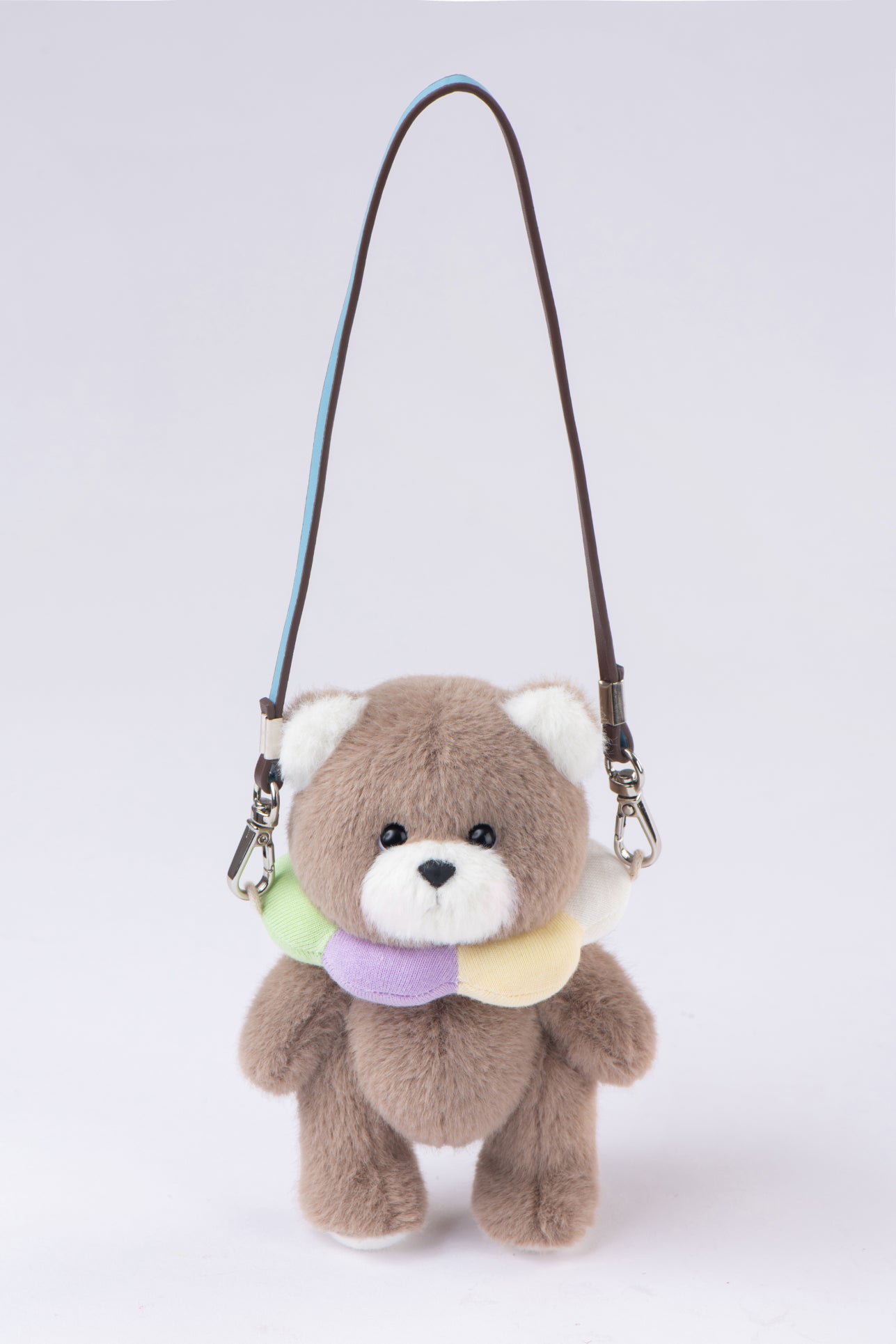 Lina Bear Pocket Series - Rainbow Flower Bear in Brown With Collar (15cm)