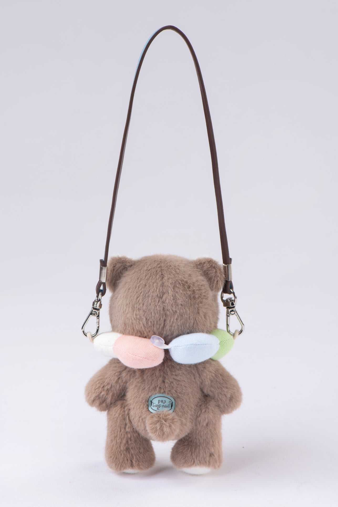 Lina Bear Pocket Series - Rainbow Flower Bear in Brown With Collar (15cm)