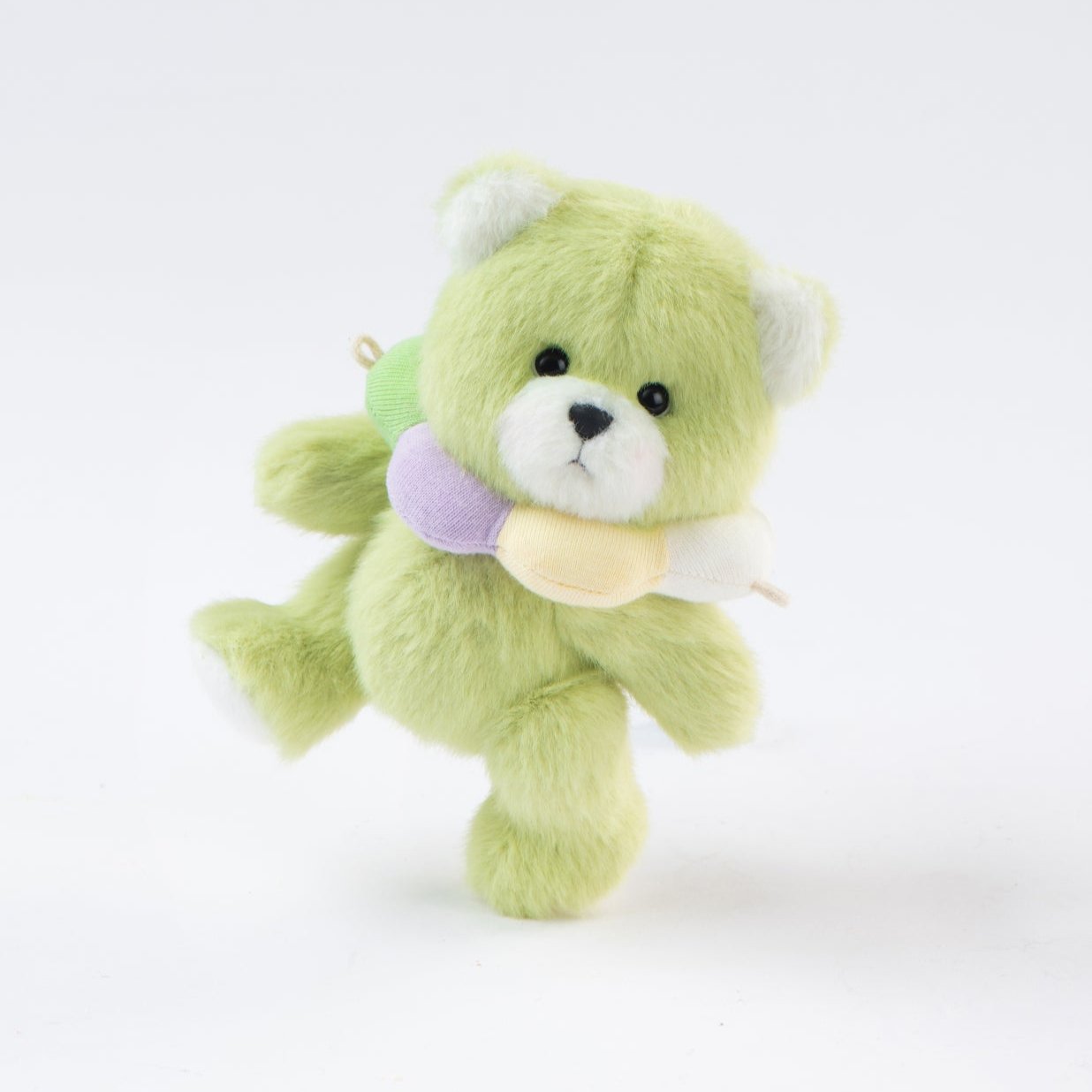 Lina Bear Pocket Series - Rainbow Flower in Green With Collar (15cm)