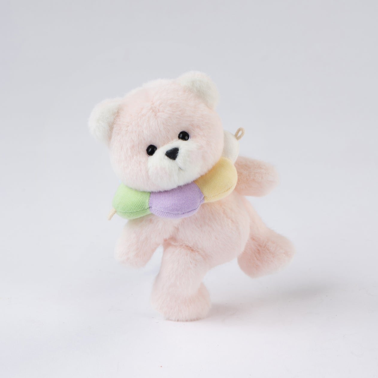 Lina Bear Pocket Series - Rainbow Flower Pink Bear with Collar (15cm)