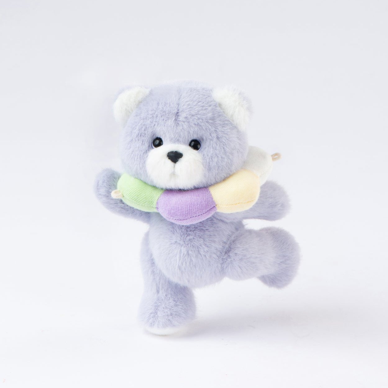 Lina Bear Pocket Series - Rainbow Flower Bear in Purple With Collar (15cm)