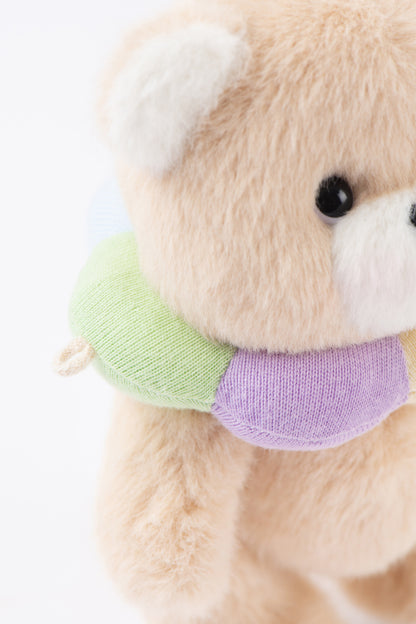 Lina Bear Pocket Series - Rainbow Flower Milk Tea Bear with Collar (15cm)