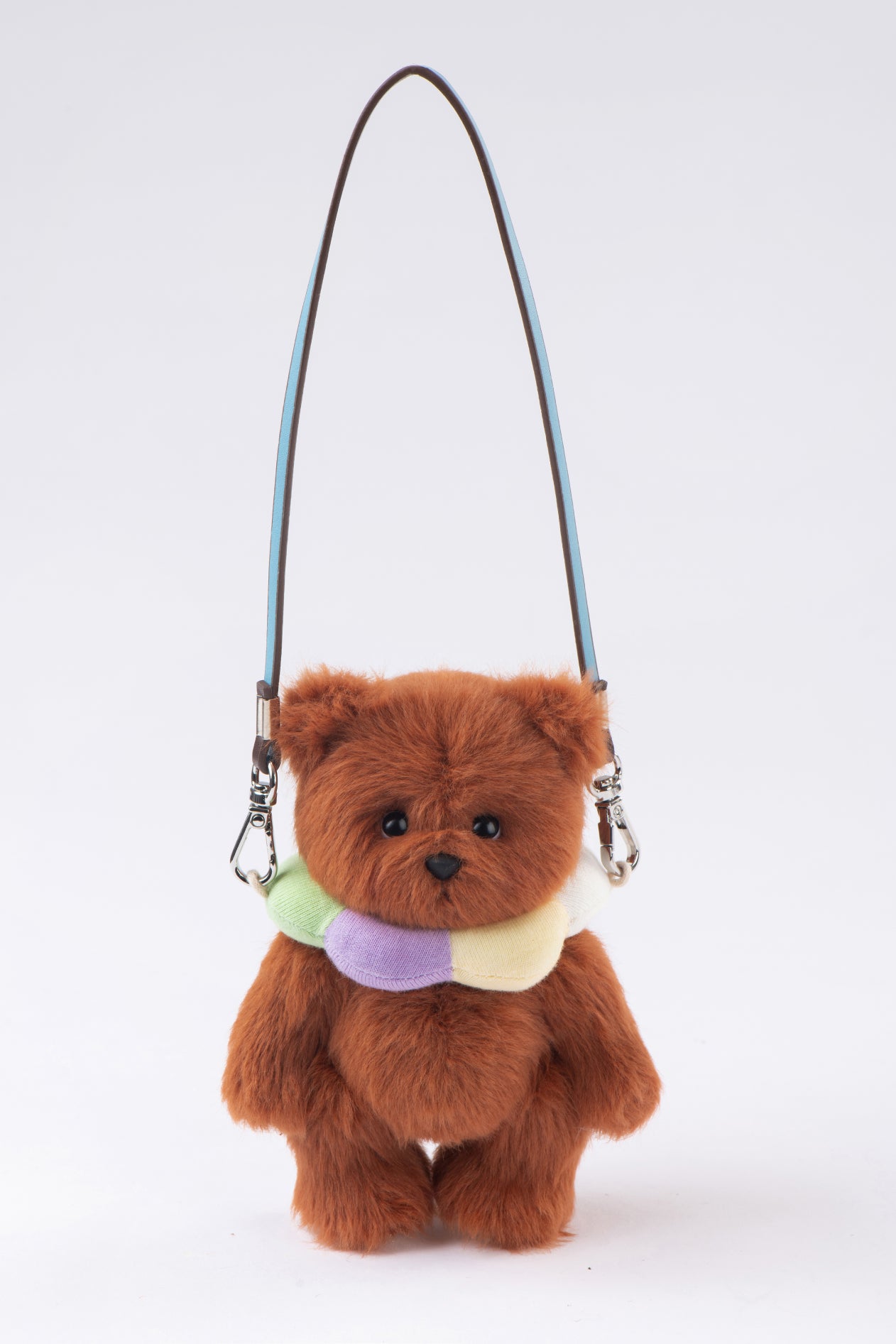 Lina Bear Pocket Series - Rainbow Flower Bear in Chestnut with Collar (15cm)