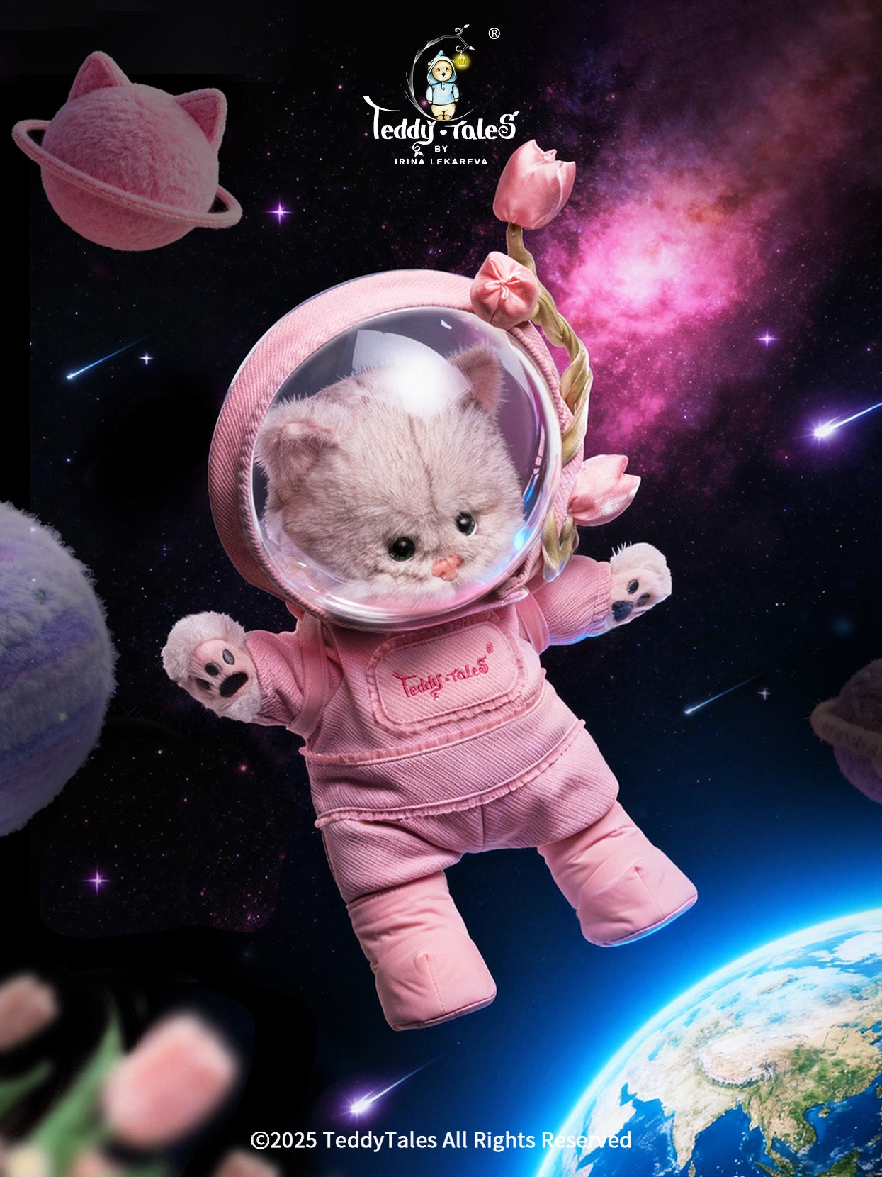 Lina Meow Pinky Sweetheart with Tulip Astronaut Outfit (25-32CM)