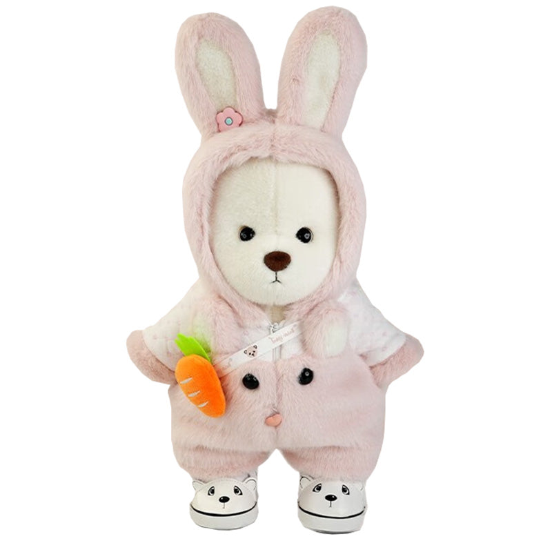 Marshmallow Bunny Hoodie-Set – passend für mittelgroße Bären