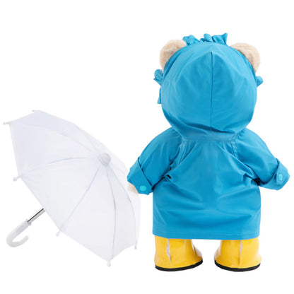 Blue Raincoat With Umbrella And Boots for 30cm baby